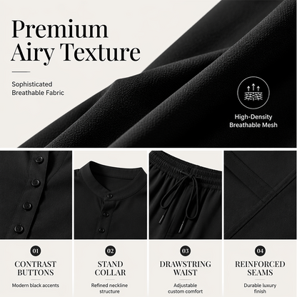 ⏳ LIMITED TIME 49% OFF! 🔥 Men's Minimalist Casual Shirt and Pants Set – Breathable Blend & Stylish Button Detail ☀️