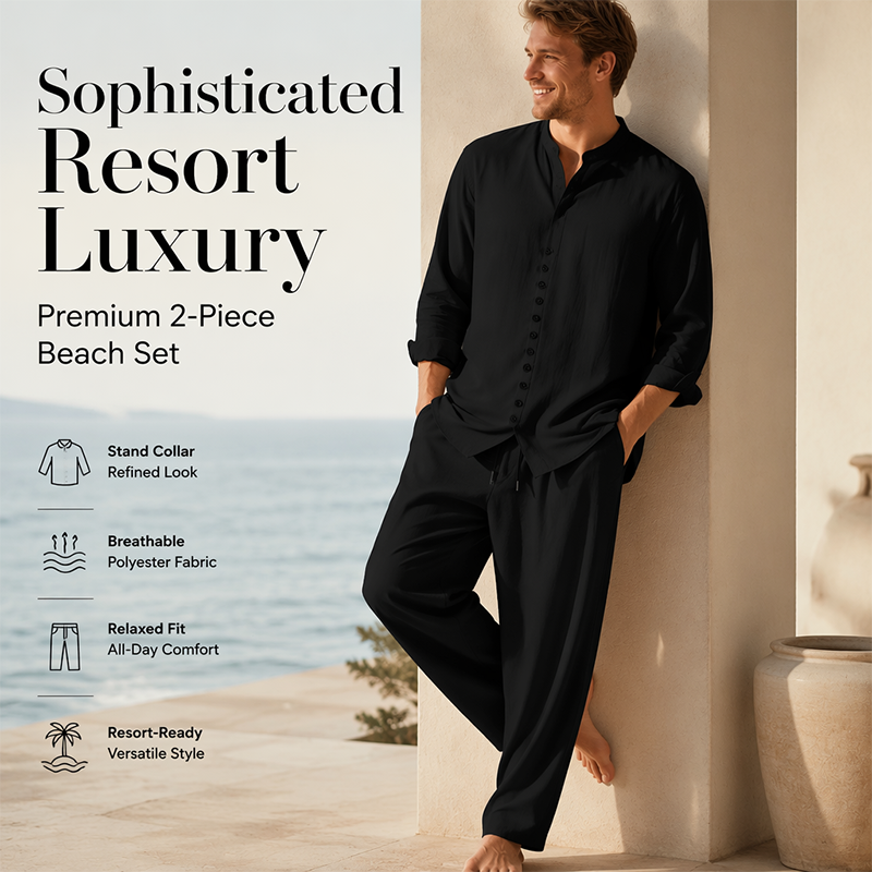 ⏳ LIMITED TIME 49% OFF! 🔥 Men's Minimalist Casual Shirt and Pants Set – Breathable Blend & Stylish Button Detail ☀️