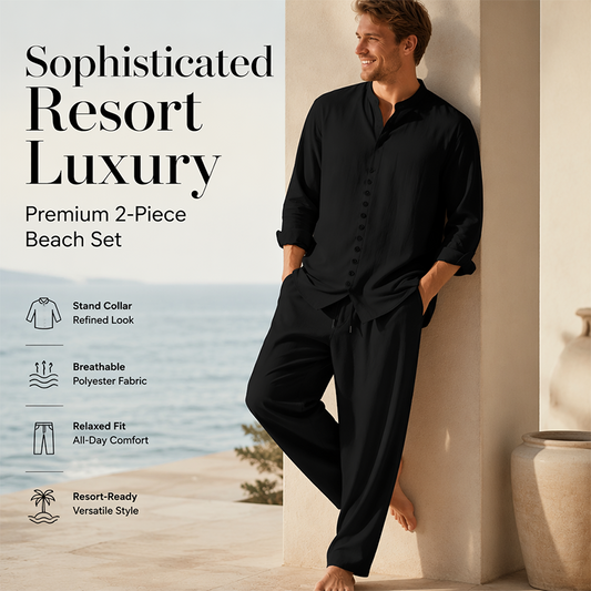 ⏳ LIMITED TIME 49% OFF! 🔥 Men's Minimalist Casual Shirt and Pants Set – Breathable Blend & Stylish Button Detail ☀️