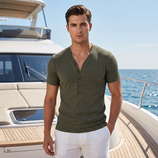 🎉 LIMITED TIME 49% OFF! 👕 Breathable T-Shirt – Classic V-Neck Henley Design & Premium Polyester Fabric 💪