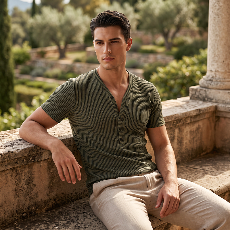🎉 LIMITED TIME 49% OFF! 👕 Breathable T-Shirt – Classic V-Neck Henley Design & Premium Polyester Fabric 💪