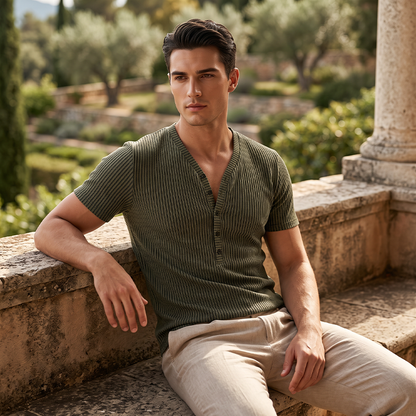 🎉 LIMITED TIME 49% OFF! 👕 Breathable T-Shirt – Classic V-Neck Henley Design & Premium Polyester Fabric 💪