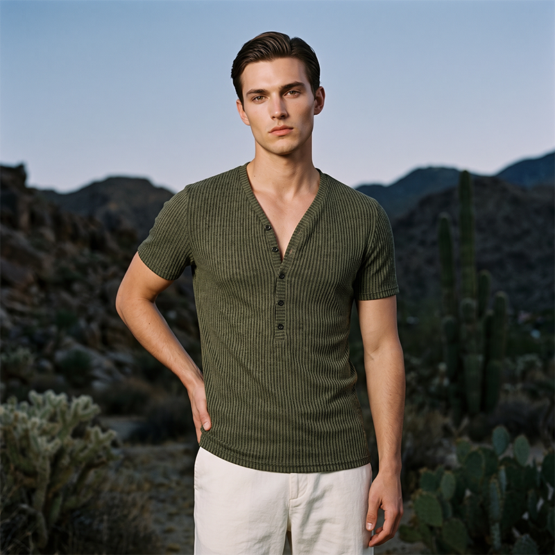 🎉 LIMITED TIME 49% OFF! 👕 Breathable T-Shirt – Classic V-Neck Henley Design & Premium Polyester Fabric 💪