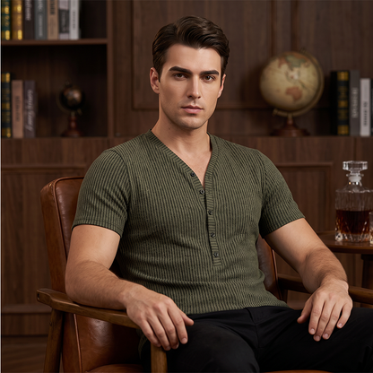 🎉 LIMITED TIME 49% OFF! 👕 Breathable T-Shirt – Classic V-Neck Henley Design & Premium Polyester Fabric 💪