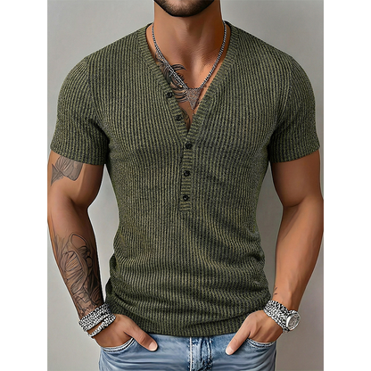 🎉 LIMITED TIME 49% OFF! 👕 Breathable T-Shirt – Classic V-Neck Henley Design & Premium Polyester Fabric 💪
