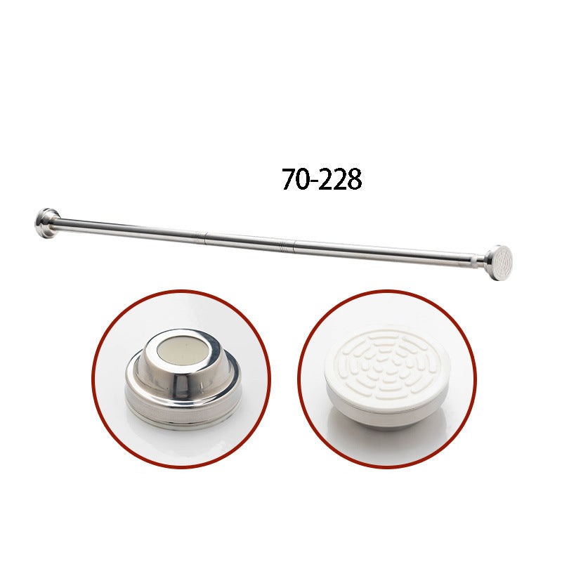 🧥49% OFF NOW! Adjustable No‑Drill Tension Rod, 70‑100cm Spring Tension Clothes Hanging Rod, No‑Damage Non‑Slip Closet Curtain Rod, Max 15KG Load for Wardrobe, Bathroom