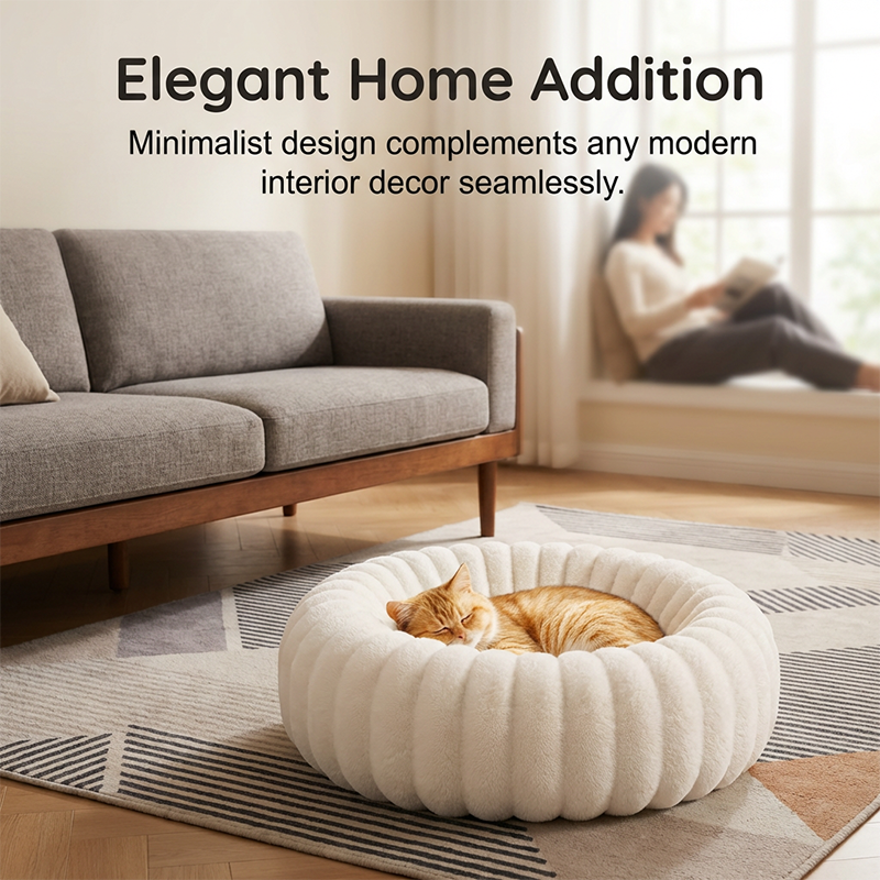 Ultra-Soft Round Calming Cat & Dog Bed 🐾 Curl Up, Calm Down – A Cosy Hug in Bed Form ✨