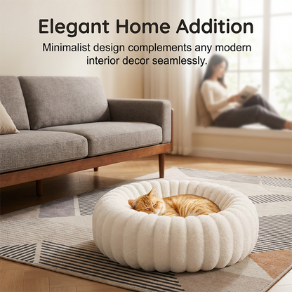 Ultra-Soft Round Calming Cat & Dog Bed 🐾 Curl Up, Calm Down – A Cosy Hug in Bed Form ✨