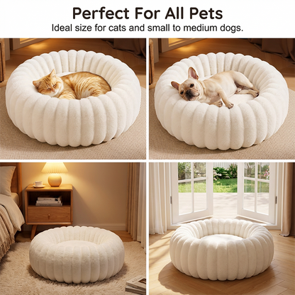 Ultra-Soft Round Calming Cat & Dog Bed 🐾 Curl Up, Calm Down – A Cosy Hug in Bed Form ✨