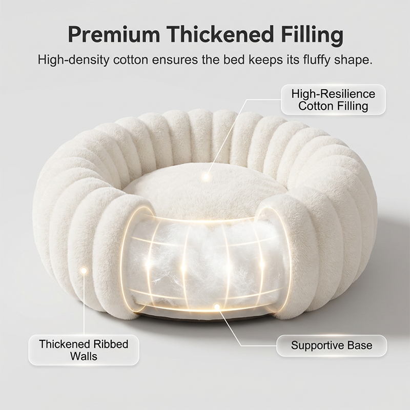 Ultra-Soft Round Calming Cat & Dog Bed 🐾 Curl Up, Calm Down – A Cosy Hug in Bed Form ✨