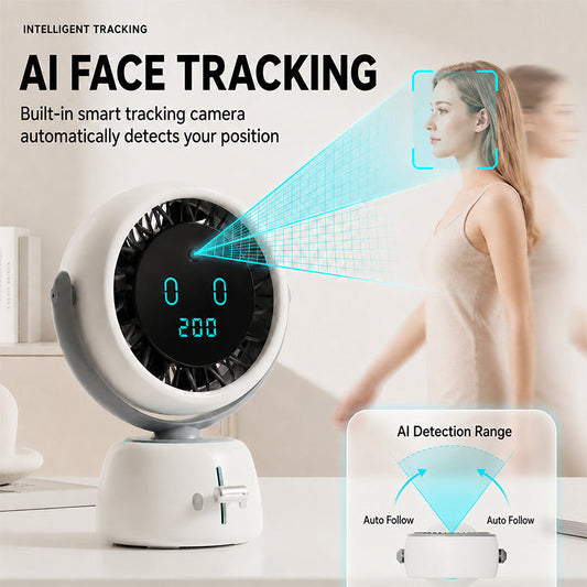 🏆SUMMER SPECIAL🌬️Smart Face Tracking Desktop Fan