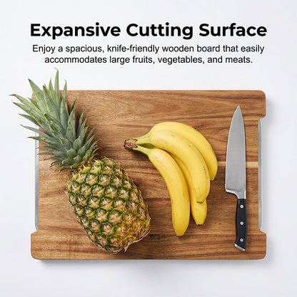 🔥While Supplies Last 49% OFF!🔪Wooden Cutting Board with Slide-Out Trays