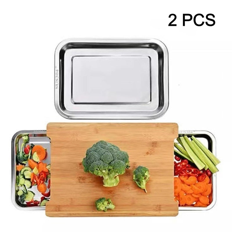 🔥While Supplies Last 49% OFF!🔪Wooden Cutting Board with Slide-Out Trays