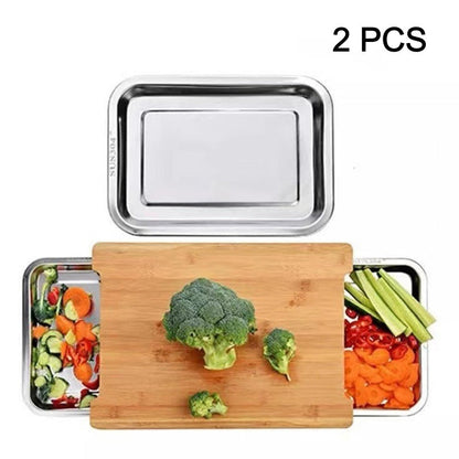 🔥While Supplies Last 49% OFF!🔪Wooden Cutting Board with Slide-Out Trays