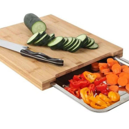 🔥While Supplies Last 49% OFF!🔪Wooden Cutting Board with Slide-Out Trays