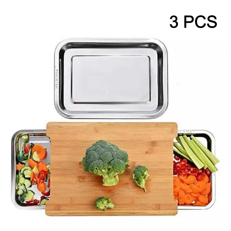 🔥While Supplies Last 49% OFF!🔪Wooden Cutting Board with Slide-Out Trays