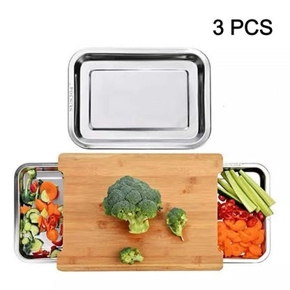 🔥While Supplies Last 49% OFF!🔪Wooden Cutting Board with Slide-Out Trays