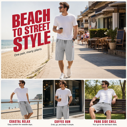 🩳 49% OFF NOW! 🏖️ Men's Casual Drawstring 3/4 Shorts – Breathable fabric, adjustable waist & relaxed fit – Perfect for summer, sports & lounging ☀️