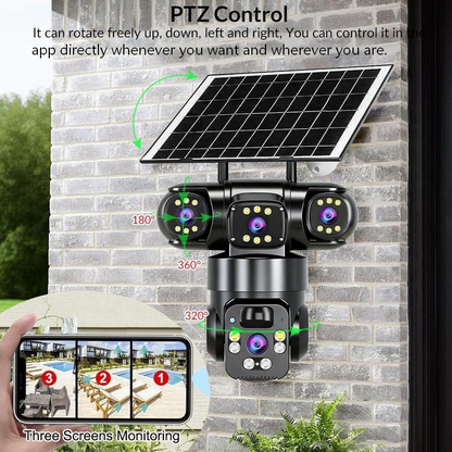 🥳2026 HOT SALE🥳💞50K+ SOLD!☀️📹 49% OFF! Solar-Powered Multi-Angle Security Camera – 360° PTZ, full‑color night vision & motion alerts. No wiring, no electric bills – monitor your home from anywhere! 🏡✨