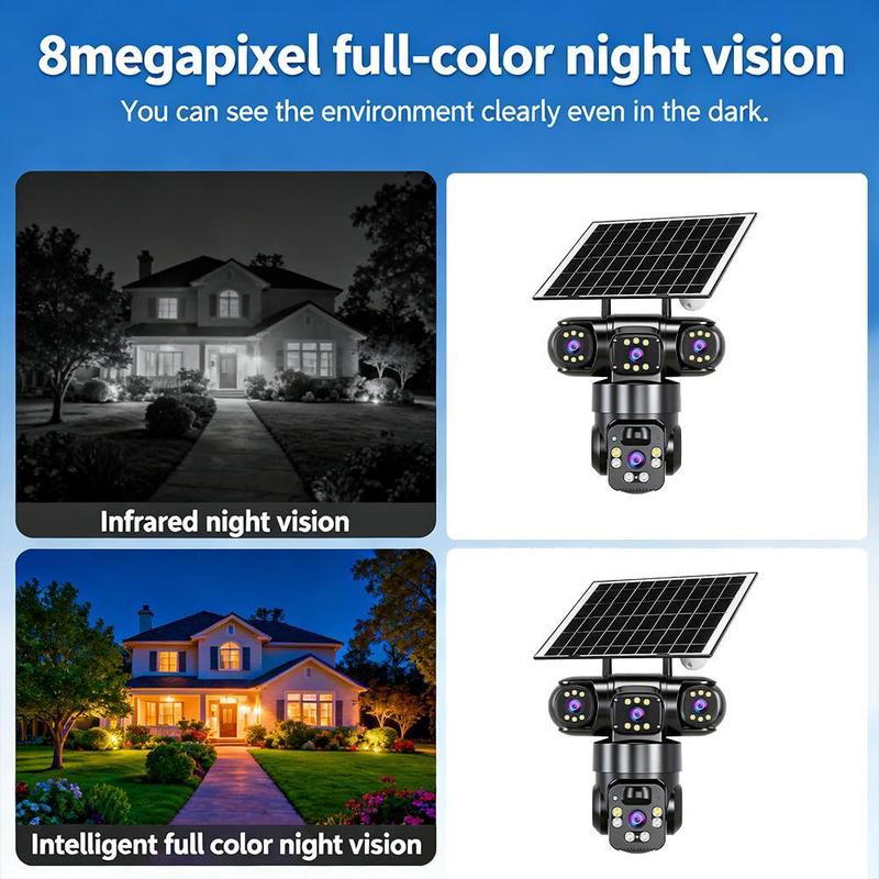 🥳2026 HOT SALE🥳💞50K+ SOLD!☀️📹 49% OFF! Solar-Powered Multi-Angle Security Camera – 360° PTZ, full‑color night vision & motion alerts. No wiring, no electric bills – monitor your home from anywhere! 🏡✨