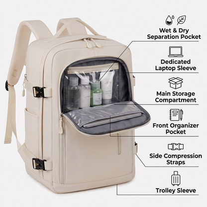 👔Large Capacity Travel Water Resistant Laptop Bag