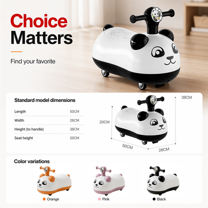 📢📢 49% OFF !! ⏰ Panda Baby Ride-On Sliding Car with Music & Lights – Wobble, Slide & Giggle for Hours of Toddler Fun 🐼🎵✨