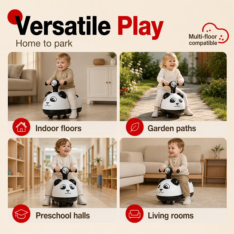 📢📢 49% OFF !! ⏰ Panda Baby Ride-On Sliding Car with Music & Lights – Wobble, Slide & Giggle for Hours of Toddler Fun 🐼🎵✨