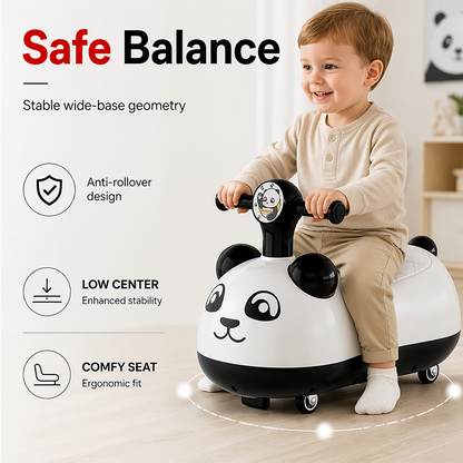 📢📢 49% OFF !! ⏰ Panda Baby Ride-On Sliding Car with Music & Lights – Wobble, Slide & Giggle for Hours of Toddler Fun 🐼🎵✨