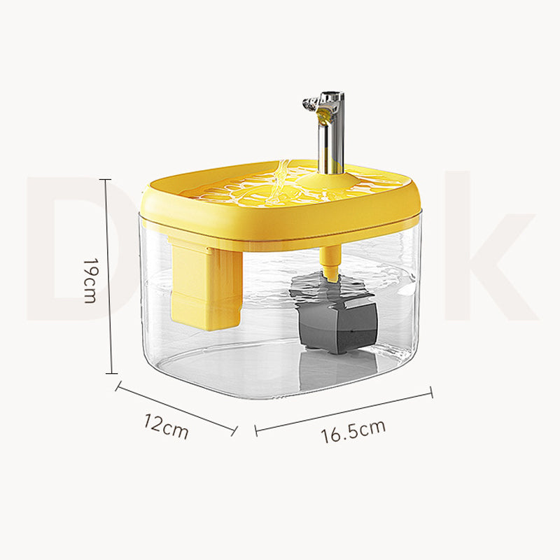 🐾💧  Flowing Pet Water Fountain – Food Grade PET Bowl, Visible Water Level and Easy Clean Design