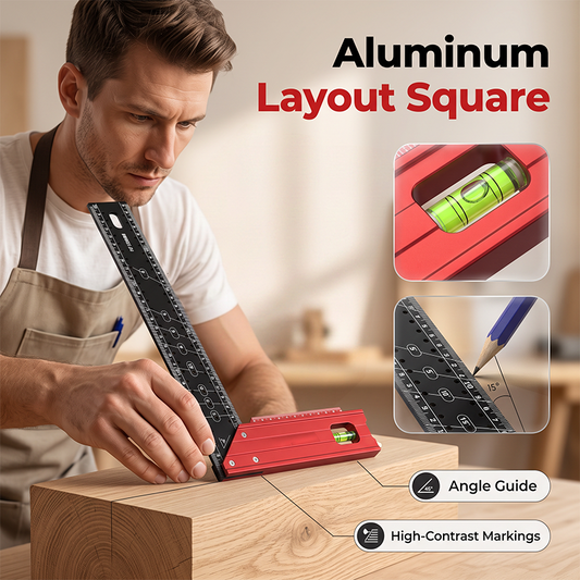 ⏰ 49% OFF 📐🔧 Aluminum Layout Square with Bubble Level – Measure, Mark & Level in One Tool! | Durable, Lightweight & Built to Last 💪