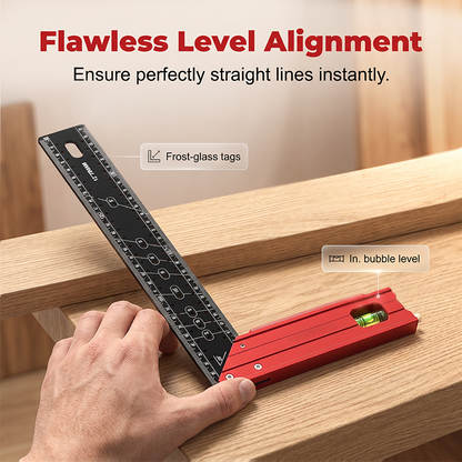 ⏰ 49% OFF 📐🔧 Aluminum Layout Square with Bubble Level – Measure, Mark & Level in One Tool! | Durable, Lightweight & Built to Last 💪