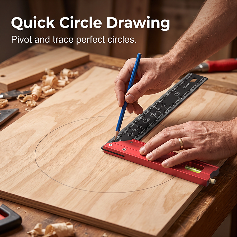 ⏰ 49% OFF 📐🔧 Aluminum Layout Square with Bubble Level – Measure, Mark & Level in One Tool! | Durable, Lightweight & Built to Last 💪