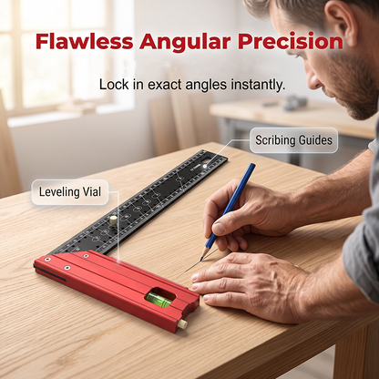 ⏰ 49% OFF 📐🔧 Aluminum Layout Square with Bubble Level – Measure, Mark & Level in One Tool! | Durable, Lightweight & Built to Last 💪