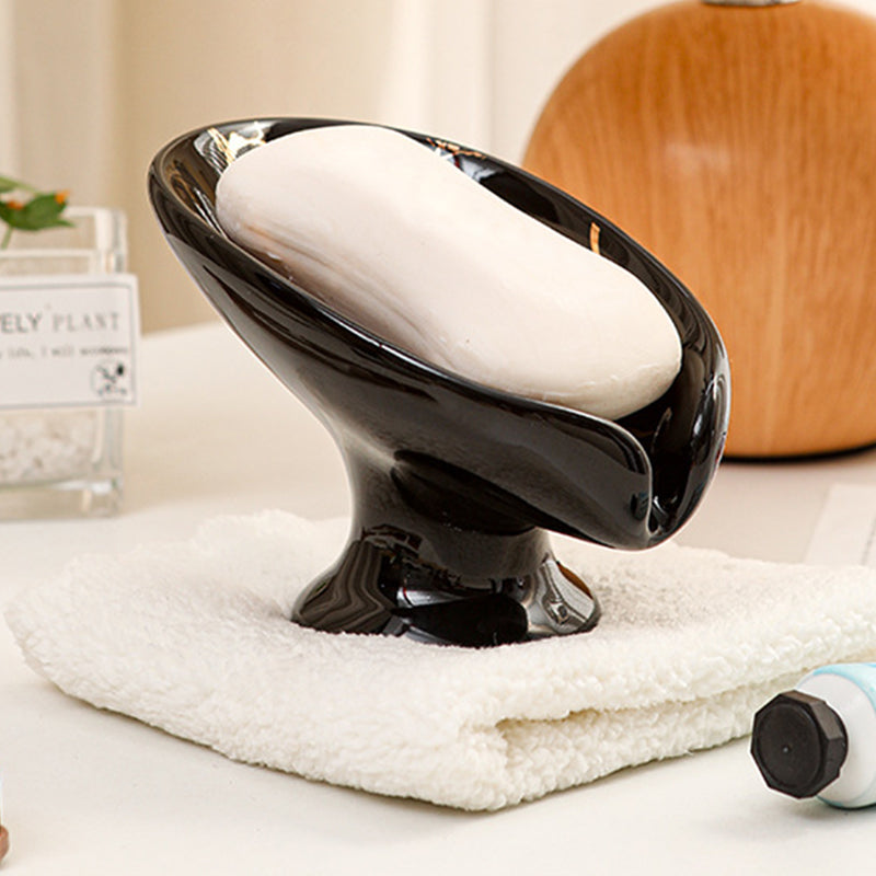 💧 Self-Draining Ceramic Soap Dish — 45° Tilt Design Drains Water Instantly