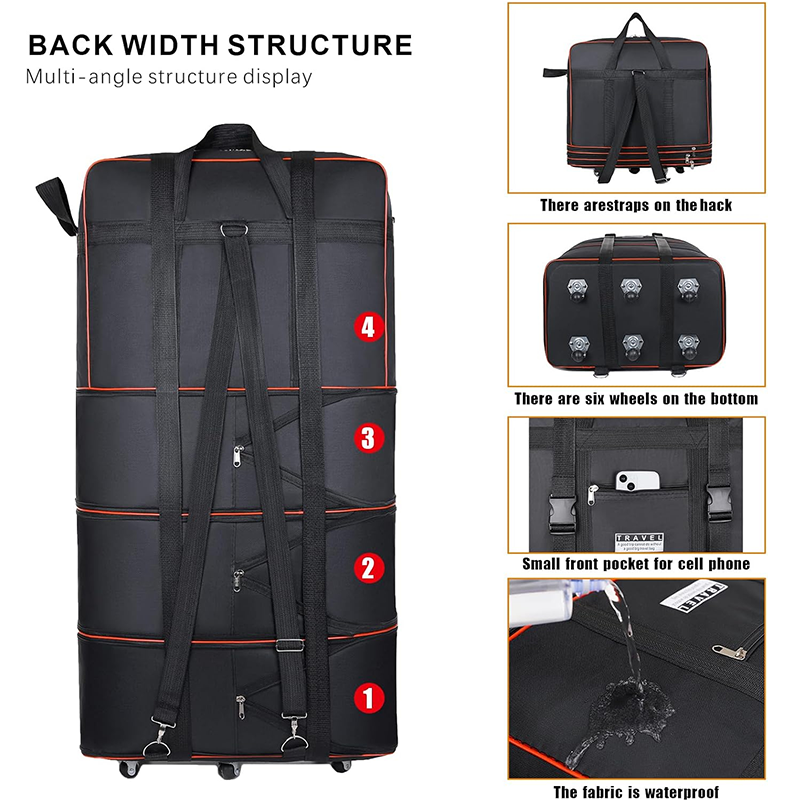🔥49% Off！🧳Meet all your travel storage needs！Large Capacity Expandable Travel Duffel Bag