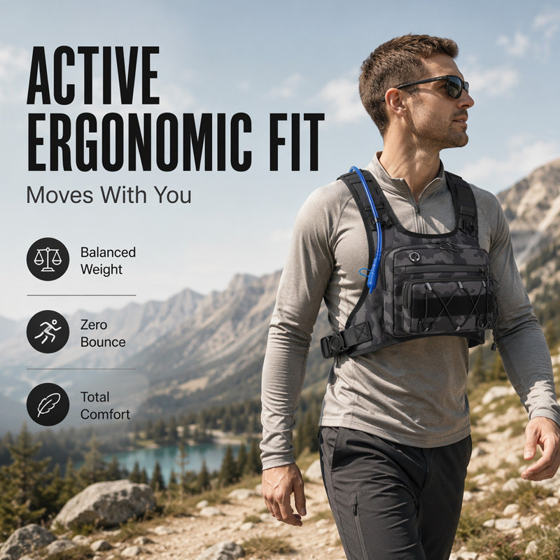🔥Hot Sale 49% OFF🔥Front & Back Cycling Vest Pack for Men – Hydration Ready, 3L Storage, Breathable Mesh 🏃
