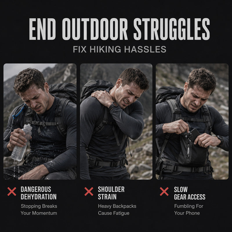 🔥Hot Sale 49% OFF🔥Front & Back Cycling Vest Pack for Men – Hydration Ready, 3L Storage, Breathable Mesh 🏃