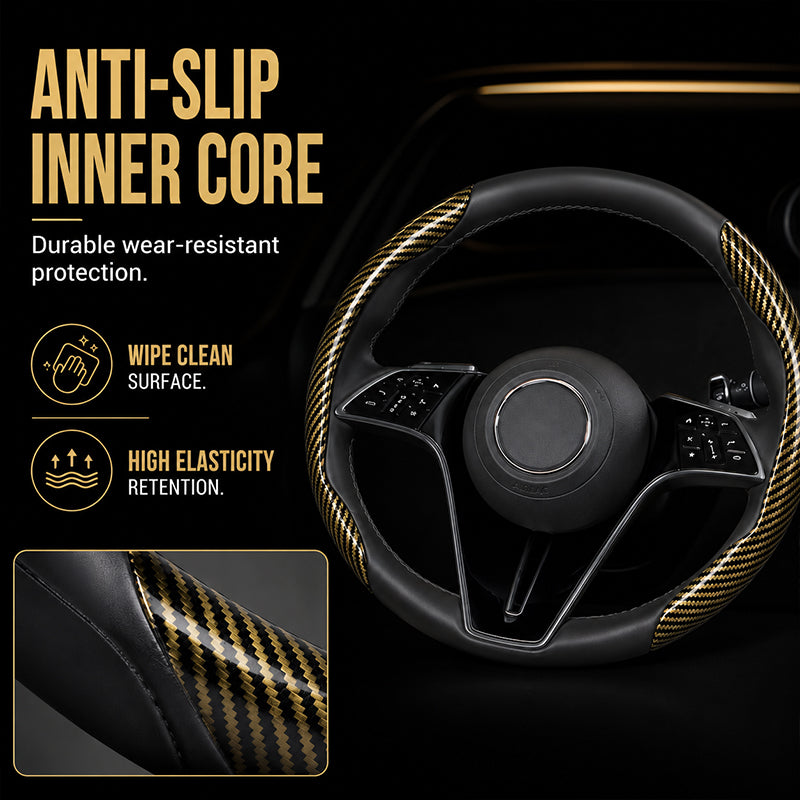 🏆LAST DAY 49% OFF🚗Universal Carbon Fiber Steering Wheel Cover