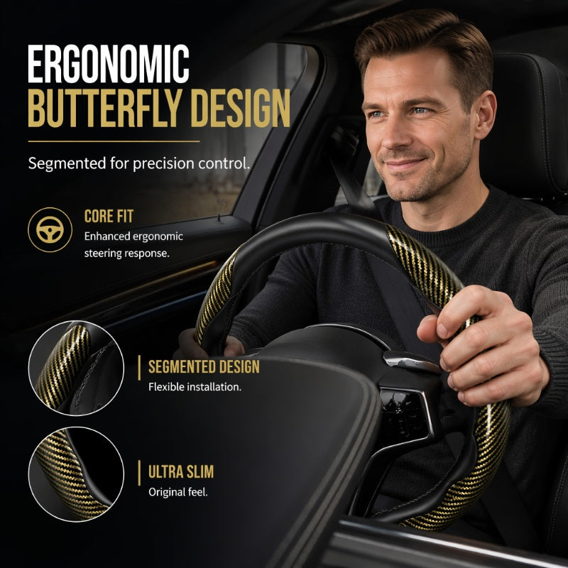 🏆LAST DAY 49% OFF🚗Universal Carbon Fiber Steering Wheel Cover