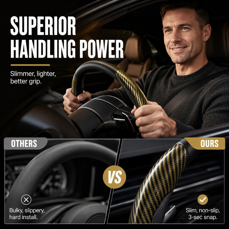 🏆LAST DAY 49% OFF🚗Universal Carbon Fiber Steering Wheel Cover