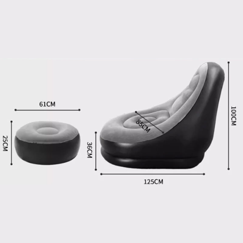 🔥Free Shipping🔥Thickened Inflatable Bean Bag Chair For Adults With Footstool