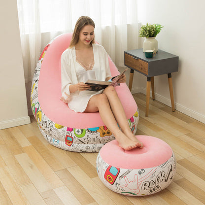 🔥Free Shipping🔥Thickened Inflatable Bean Bag Chair For Adults With Footstool
