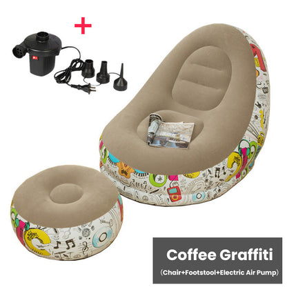 🔥Free Shipping🔥Thickened Inflatable Bean Bag Chair For Adults With Footstool