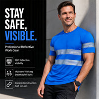 Men's High Visibility Reflective Safety Work Top 🦺 Be Seen, Stay Safe – Built for the Toughest Jobs on Site ✨