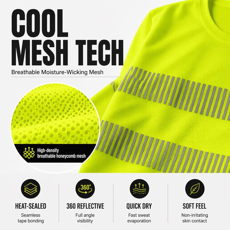 Men's High Visibility Reflective Safety Work Top 🦺 Be Seen, Stay Safe – Built for the Toughest Jobs on Site ✨
