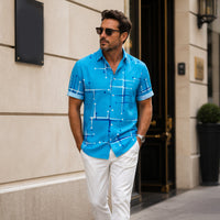 👔🎨 49% OFF! 📐Men’s Geometric Print Relaxed‑Fit Button‑Down Shirt – 2026 Sale — Over 36,200 Sold!