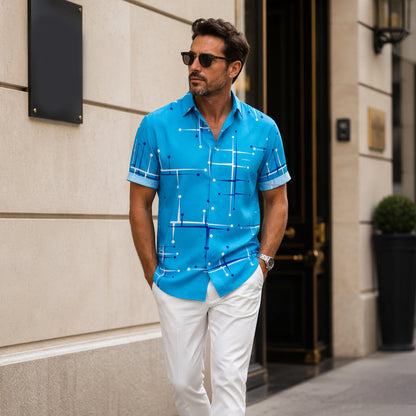 👔🎨 49% OFF! 📐Men’s Geometric Print Relaxed‑Fit Button‑Down Shirt – 2026 Sale — Over 36,200 Sold!