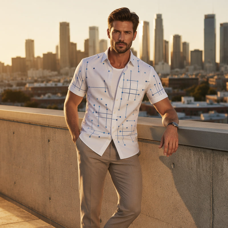 👔🎨 49% OFF! 📐Men’s Geometric Print Relaxed‑Fit Button‑Down Shirt – 2026 Sale — Over 36,200 Sold!