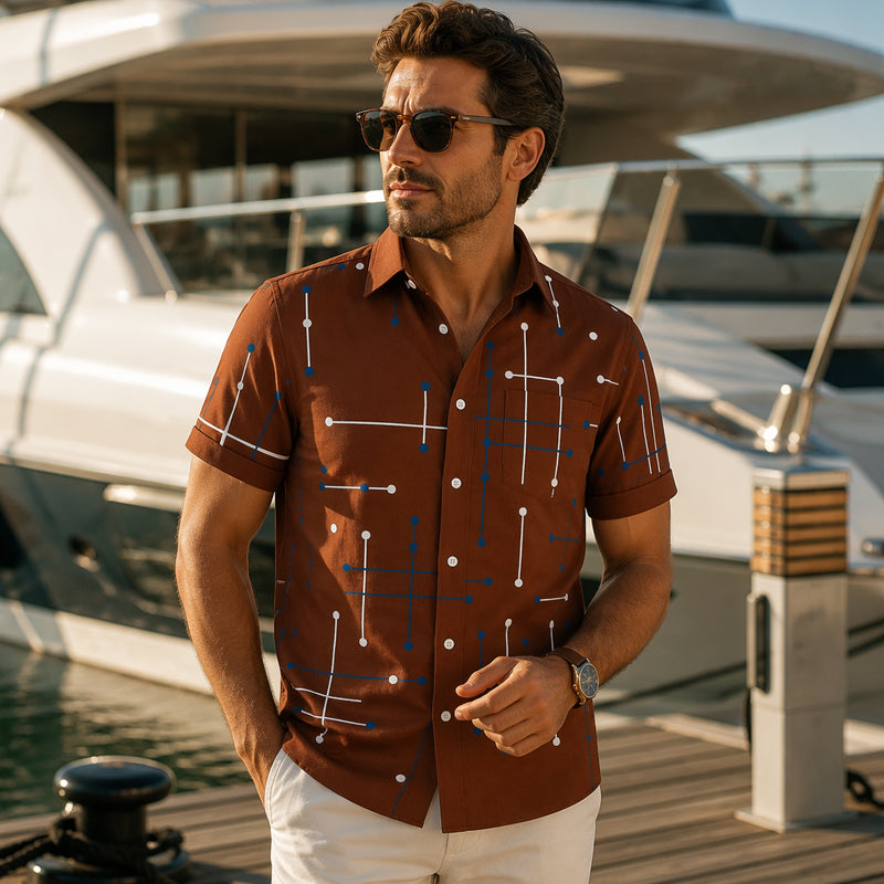 👔🎨 49% OFF! 📐Men’s Geometric Print Relaxed‑Fit Button‑Down Shirt – 2026 Sale — Over 36,200 Sold!