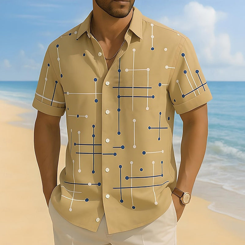 👔🎨 49% OFF! 📐Men’s Geometric Print Relaxed‑Fit Button‑Down Shirt – 2026 Sale — Over 36,200 Sold!